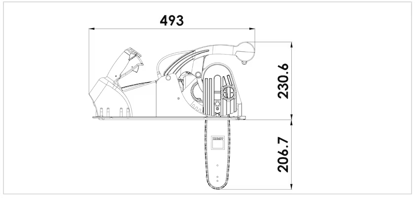 TruTool TPC 165, dimensional drawing